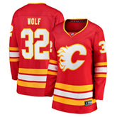 NHL Red Dustin Wolf Calgary Flames Fanatics Women's Home Breakaway Jersey