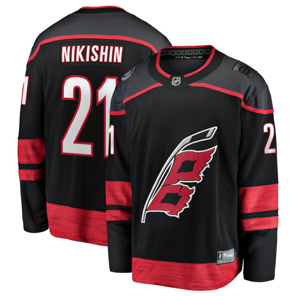 NHL Black Alexander Nikishin Carolina Hurricanes Fanatics Home Breakaway Jersey