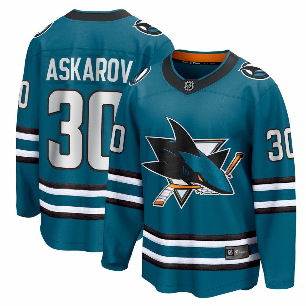 NHL Teal Yaroslav Askarov San Jose Sharks Fanatics Home Breakaway Jersey