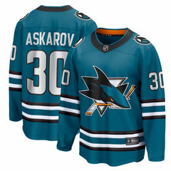 NHL Teal Yaroslav Askarov San Jose Sharks Fanatics Home Breakaway Jersey