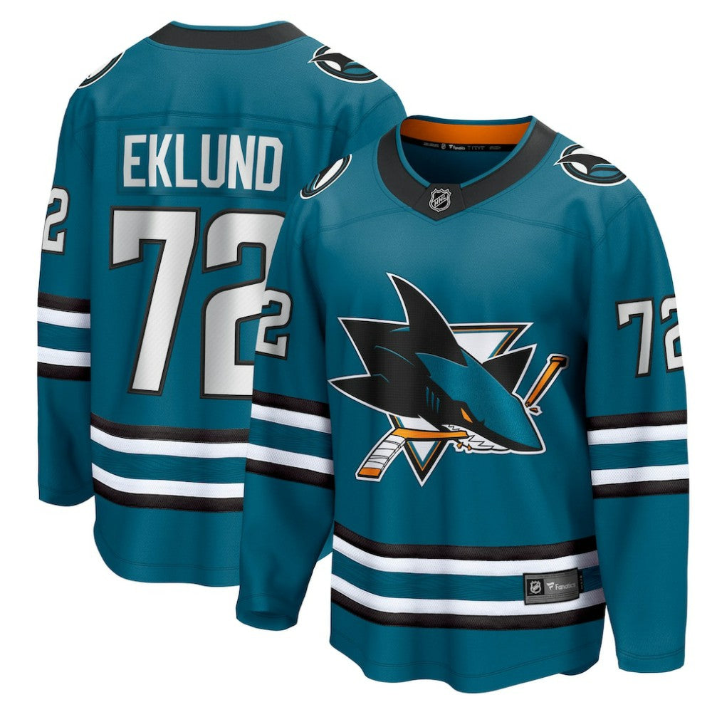 NHL Teal William Eklund San Jose Sharks Fanatics Home Breakaway Jersey