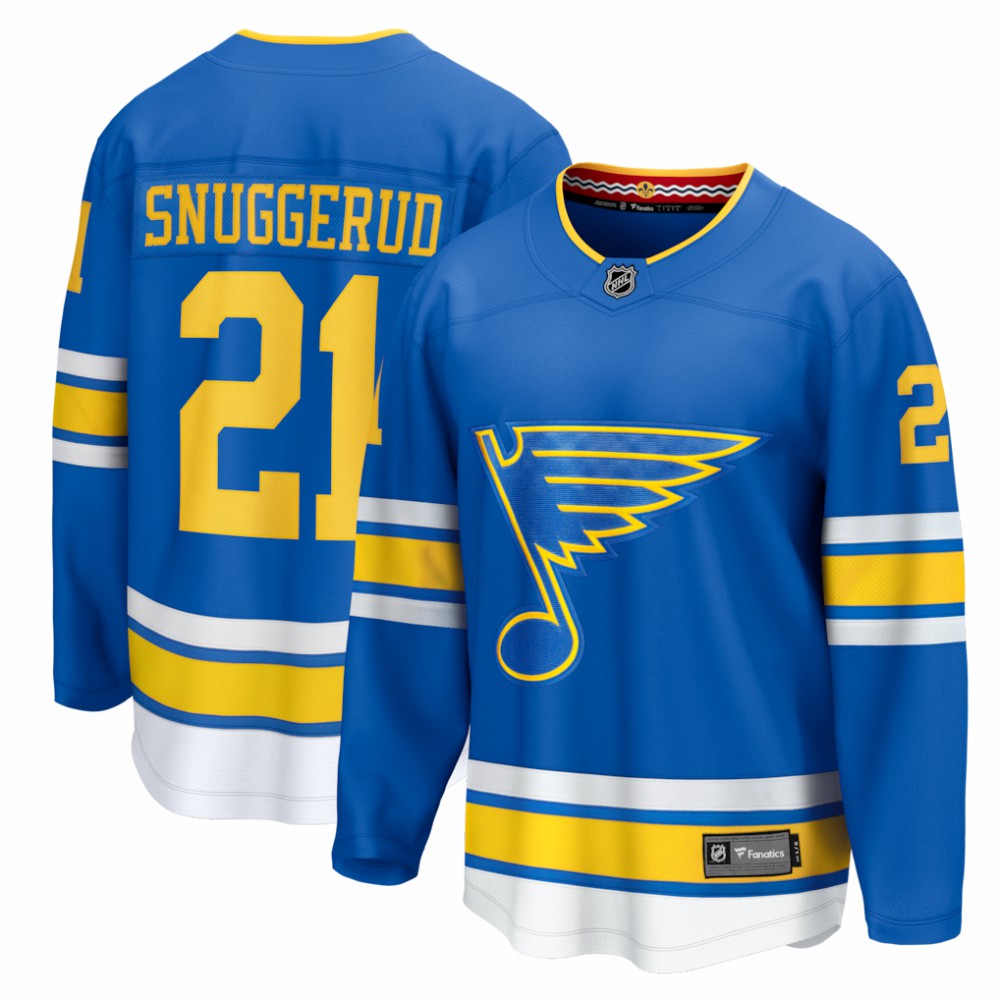 NHL Blue Jimmy Snuggerud St. Louis Blues Fanatics Home Breakaway Jersey