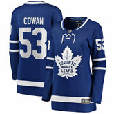 NHL Blue Easton Cowan Toronto Maple Leafs Indiana Women's Home Breakaway Jersey