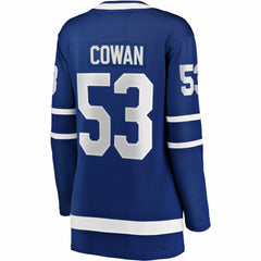 NHL Blue Easton Cowan Toronto Maple Leafs Indiana Women's Home Breakaway Jersey