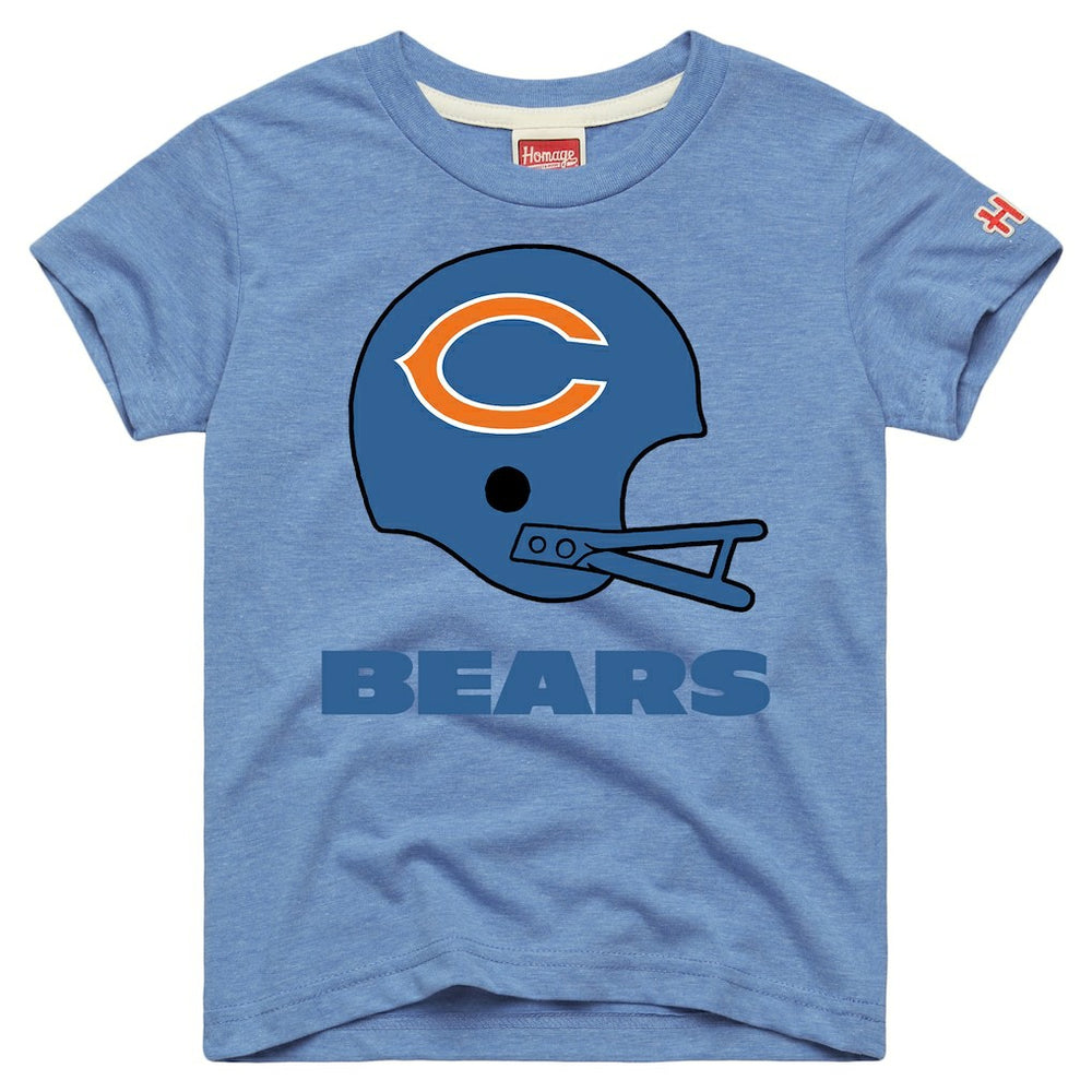 Homage Youth Big Helmet Tri-Blend T-Shirt - Chicago Bears