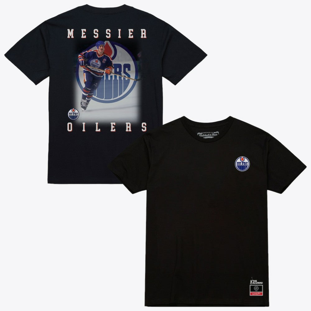NHL Black Mark Messier Edmonton Oilers Mitchell & Ness Photo T-Shirt