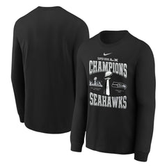Youth Super Bowl LX Champions Locker Room Trophy Collection Long Sleeve T-Shirt - Seattle Seahawks