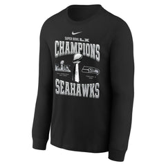 Youth Super Bowl LX Champions Locker Room Trophy Collection Long Sleeve T-Shirt - Seattle Seahawks
