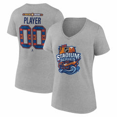 NHL Gray Boston Bruins Women's 2026 NHL Stadium Series Personalized Name & Number V-Neck T-Shirt