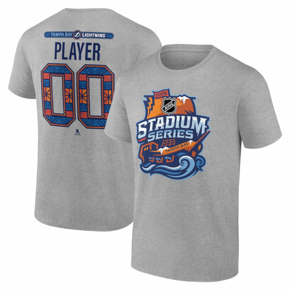 NHL Gray Tampa Bay Lightning 2026 NHL Stadium Series Personalized Name & Number T-Shirt