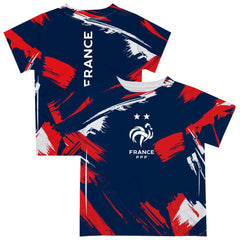 France National Team Vive La Fete Youth Paint Brush T-Shirt - Navy