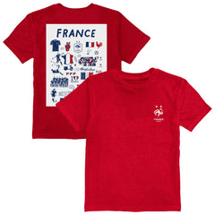 France National Team Vive La Fete Youth Impressions Artwork T-Shirt - Red