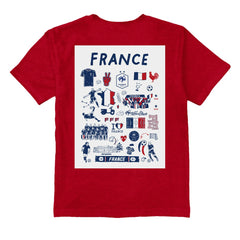 France National Team Vive La Fete Youth Impressions Artwork T-Shirt - Red