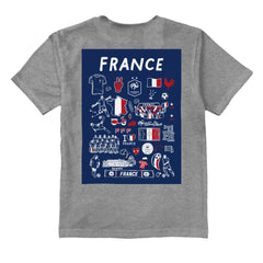 France National Team Vive La Fete Youth Impressions Artwork T-Shirt - Gray