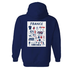 France National Team Vive La Fete Women's Impressions Artwork Hoodie - Navy
