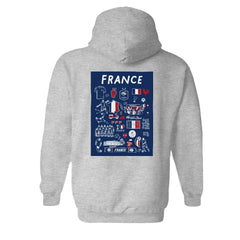 France National Team Vive La Fete Women's Impressions Artwork Hoodie - Gray