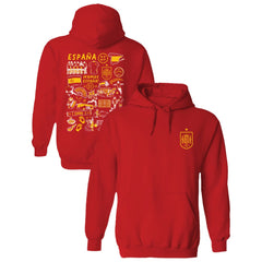 Spain National Team Vive La Fete Women's Impressions Artwork Hoodie - Red