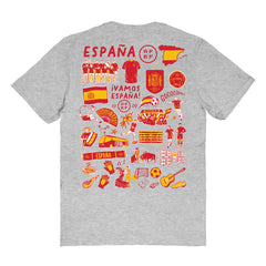 Spain National Team Vive La Fete Women's Impressions Artwork Fitted T-Shirt - Gray
