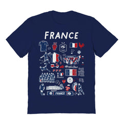 France National Team Vive La Fete Women's Impressions Artwork Fitted T-Shirt - Navy