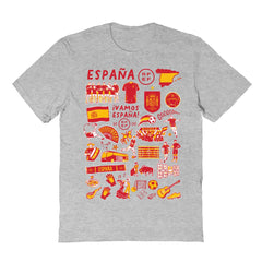 Spain National Team Vive La Fete Women's Impressions Artwork Fitted T-Shirt - Gray