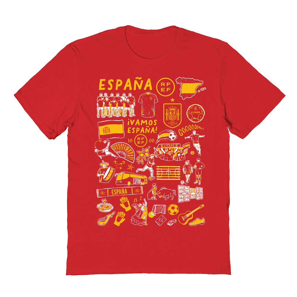 Spain National Team Vive La Fete Women's Impressions Artwork Fitted T-Shirt - Red