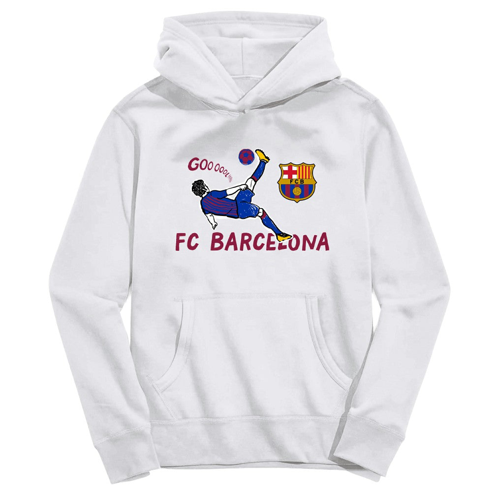 Barcelona Vive La Fete Youth Chilena Style Hoodie - White