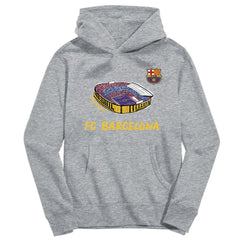 Barcelona Vive La Fete Youth Stadium Style Hoodie - Gray
