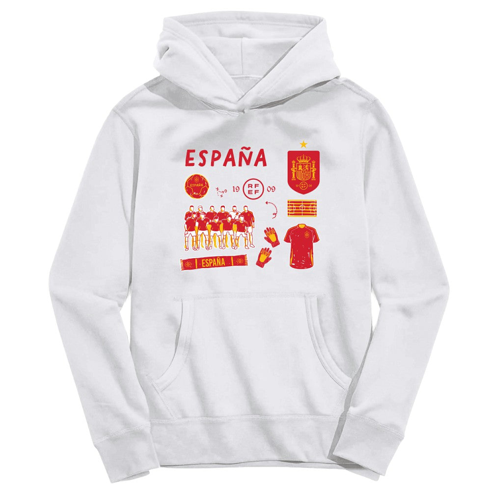 Spain National Team Vive La Fete Youth Impressions Icons Hoodie - White