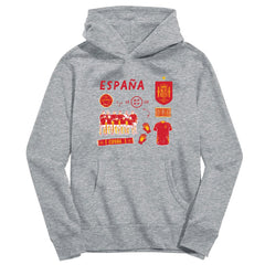 Spain National Team Vive La Fete Youth Impressions Icons Hoodie - Gray