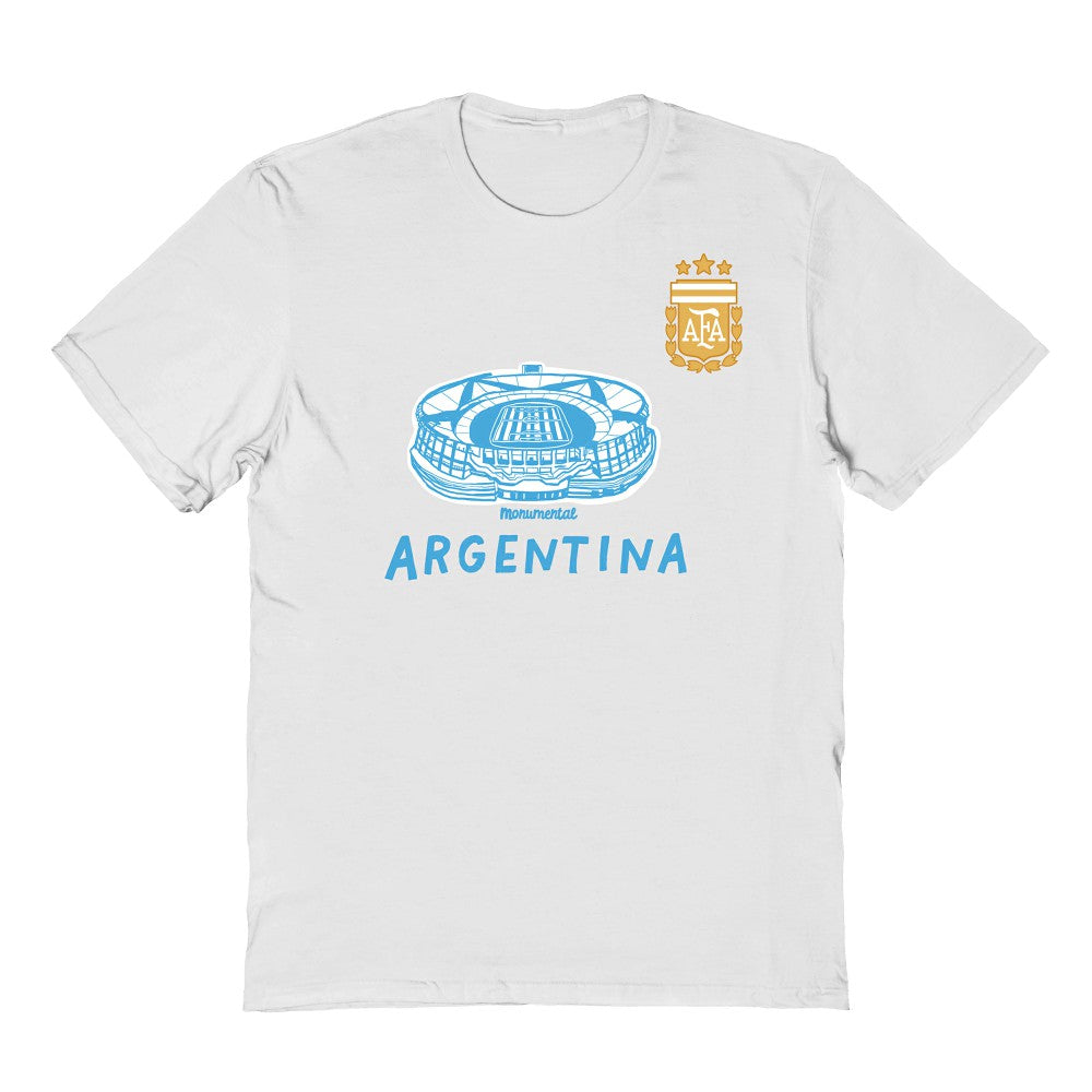 Argentina National Team Vive La Fete Youth Chilena Style T-Shirt - White
