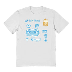 Argentina National Team Vive La Fete Youth Impressions Icons T-Shirt - White