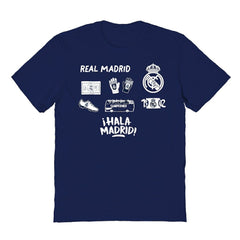 Real Madrid Vive La Fete Youth Impressions Icons T-Shirt - Navy