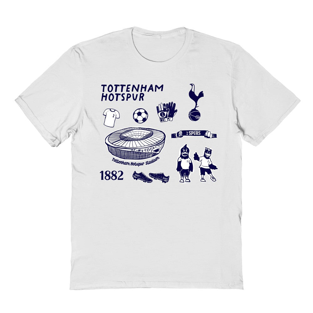 Tottenham Hotspur Vive La Fete Youth Impressions Icons T-Shirt - White