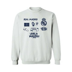Real Madrid Vive La Fete Women's Impressions Icons Sweatshirt - White