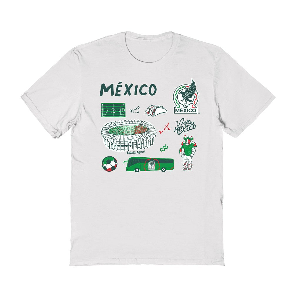 Mexico National Team Vive La Fete Women's Impressions Icons T-Shirt - White
