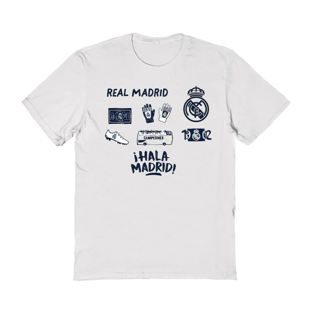 Real Madrid Vive La Fete Women's Impressions Icons T-Shirt - White