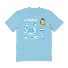 Argentina National Team Vive La Fete Women's Impressions Icons T-Shirt - Light Blue
