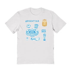 Argentina National Team Vive La Fete Women's Impressions Icons T-Shirt - White
