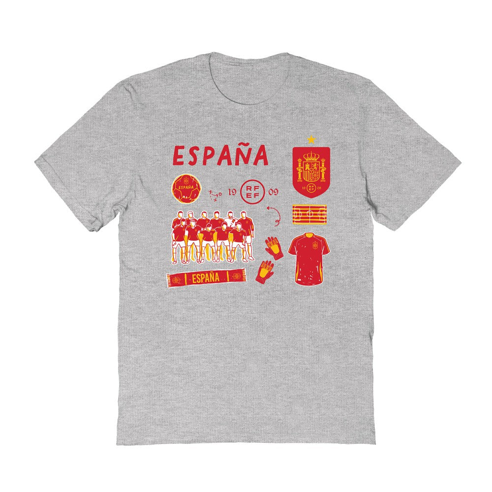 Spain National Team Vive La Fete Women's Impressions Icons T-Shirt - Gray