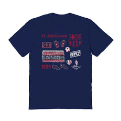Barcelona Vive La Fete Women's Impressions Icons T-Shirt - Navy