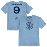 Erling Haaland Manchester City Vive La Fete Youth Player Name & Number Color Badge T-Shirt - Light Blue