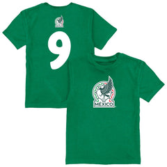 Raúl Jiménez Mexico National Team Vive La Fete Youth Player Name & Number Color Badge T-Shirt - Green
