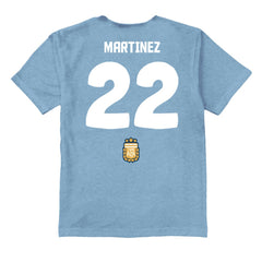 Lautaro Martinez Argentina National Team Vive La Fete Youth Player Name & Number Stadium Style T-Shirt - Light Blue
