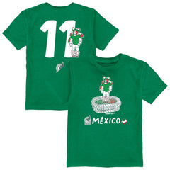 Santiago Gimenez Mexico National Team Vive La Fete Youth Player Name & Number Stadium Style T-Shirt - Green
