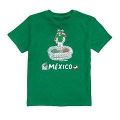 Santiago Gimenez Mexico National Team Vive La Fete Youth Player Name & Number Stadium Style T-Shirt - Green