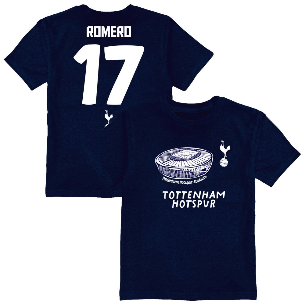 Cristian Romero Tottenham Hotspur Vive La Fete Youth Player Name & Number Stadium Style T-Shirt - Navy