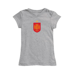 Spain National Team Vive La Fete Girls Youth Color Badge Fitted T-Shirt - Gray