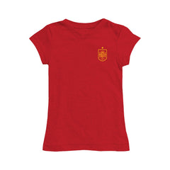 Spain National Team Vive La Fete Girls Youth Impressions Artwork Fitted T-Shirt - Red
