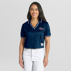 MLB Atlanta Braves WEAR by Erin Andrews Women's Cropped Polo