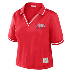 MLB Philadelphia Phillies WEAR by Erin Andrews Women's Cropped Polo